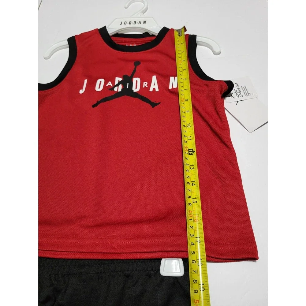 NIKE AIR JORDAN Shirt  & Shorts 2 Piece Graphic Logo Set  Size Kid's 7: NWT